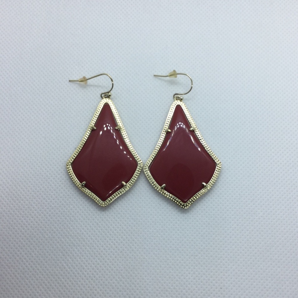 Alex Maroon Dangle Earrings